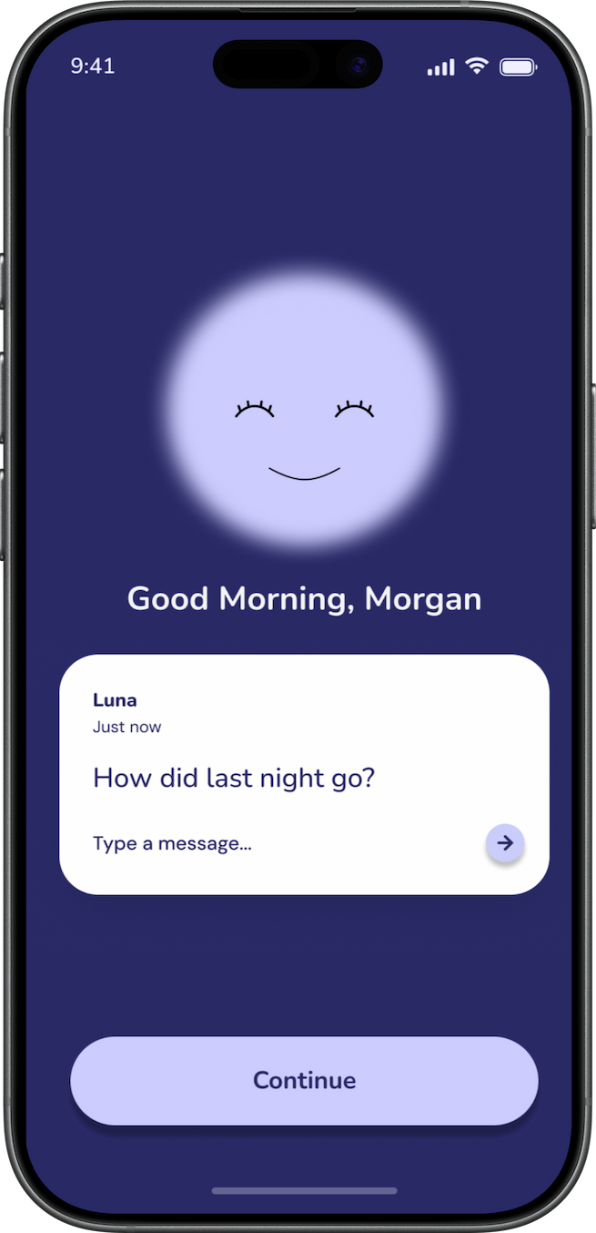 Somna Home check-in screen