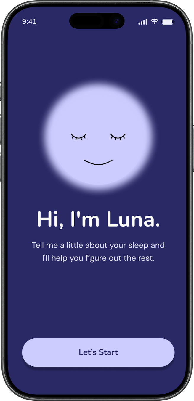 Somna conversational onboarding screen