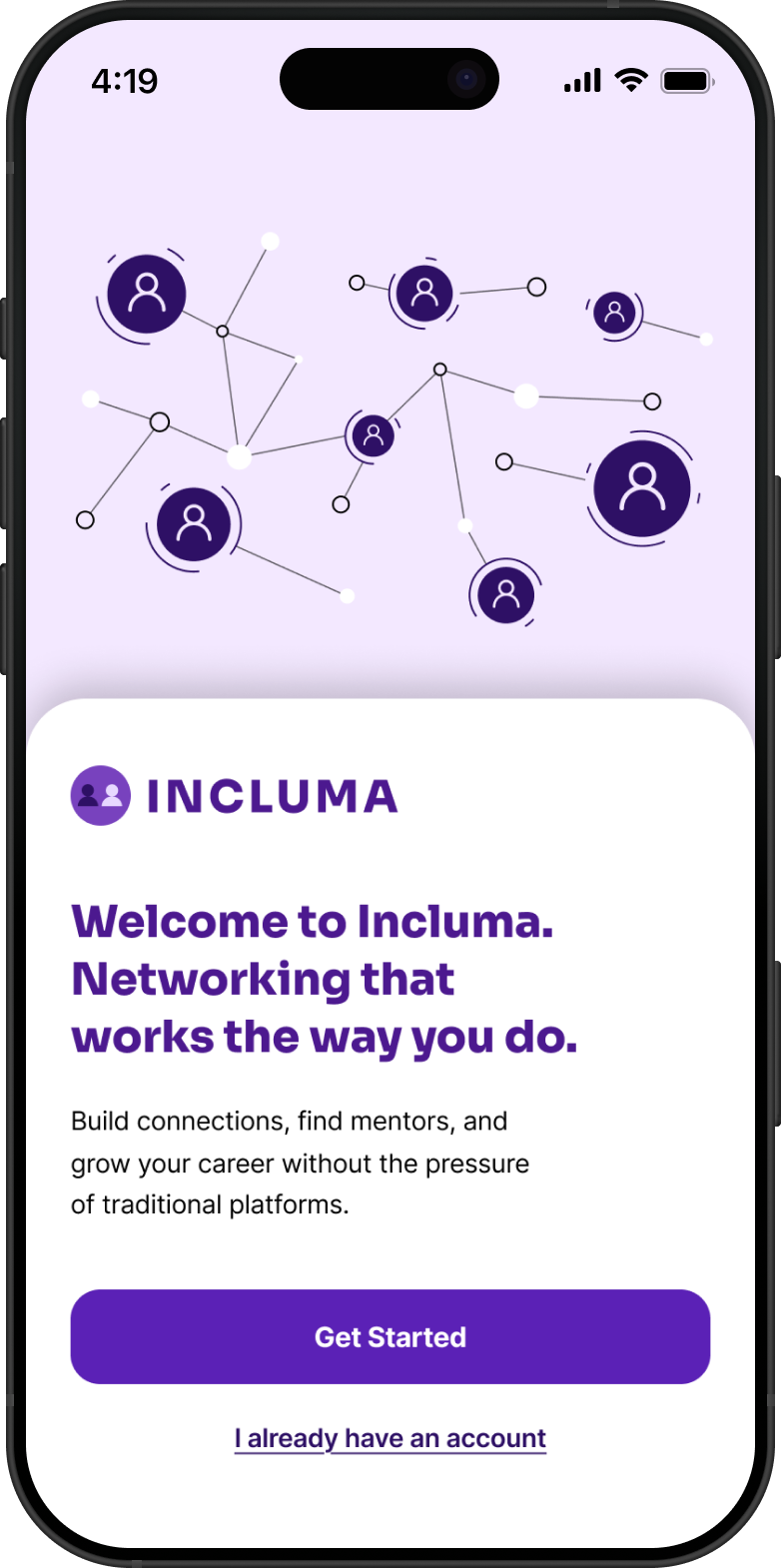 Welcome screen, Networking that works the way you do