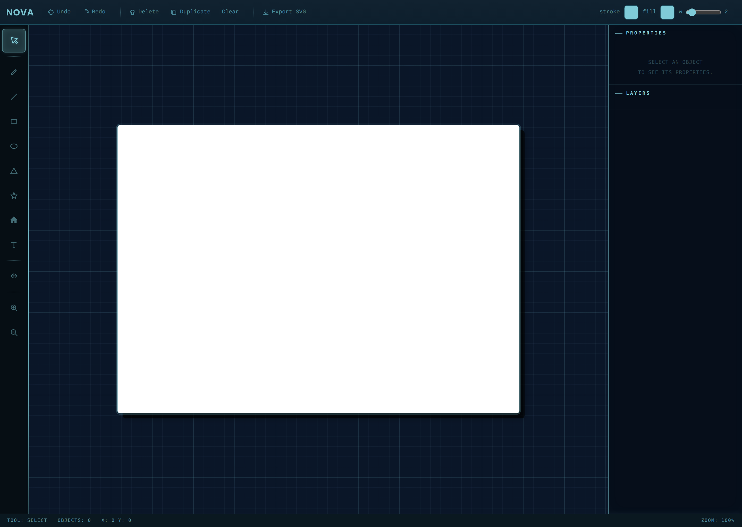 Blank canvas before Nova assists