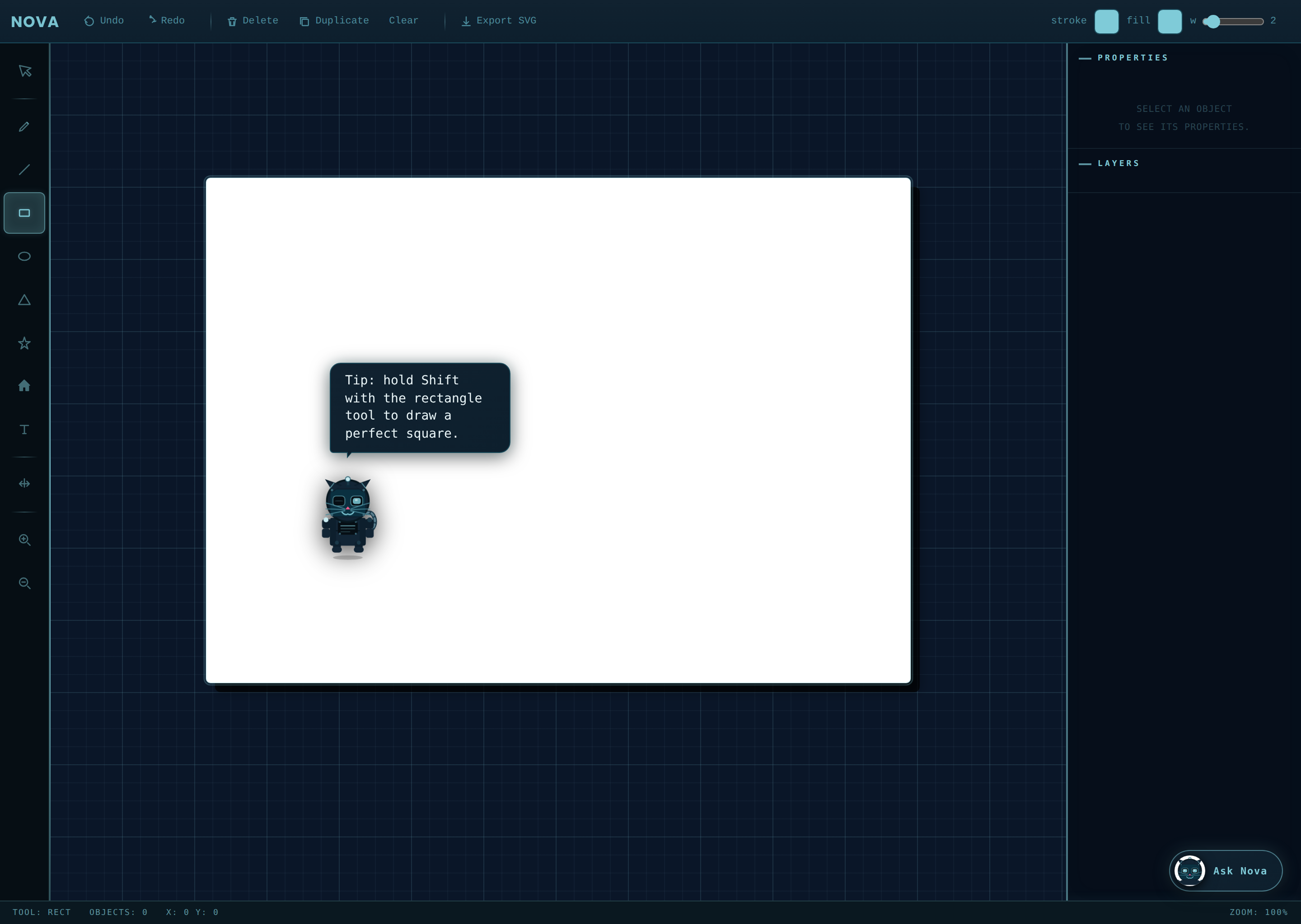 Prototype screen showing Nova detecting hesitation