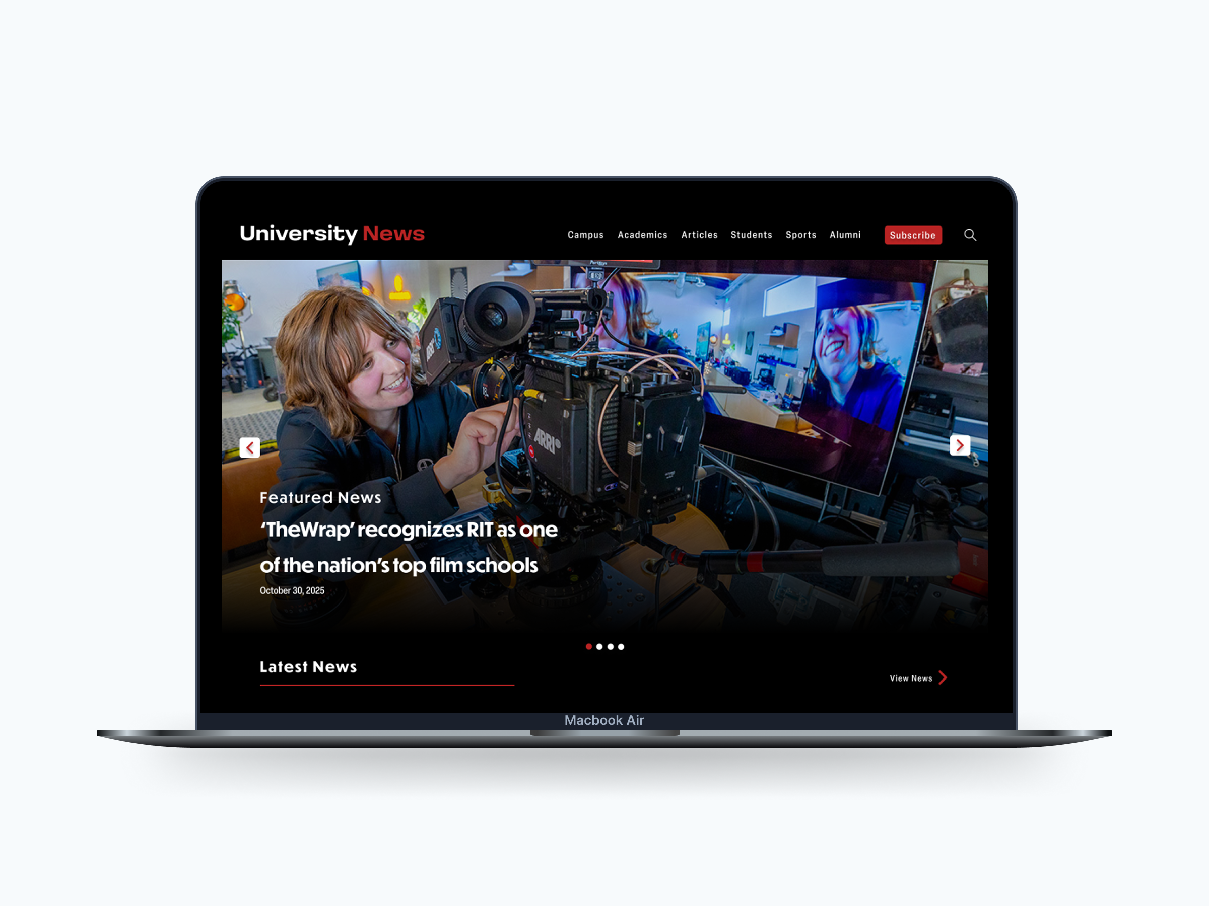 Redesigned structured top navigation