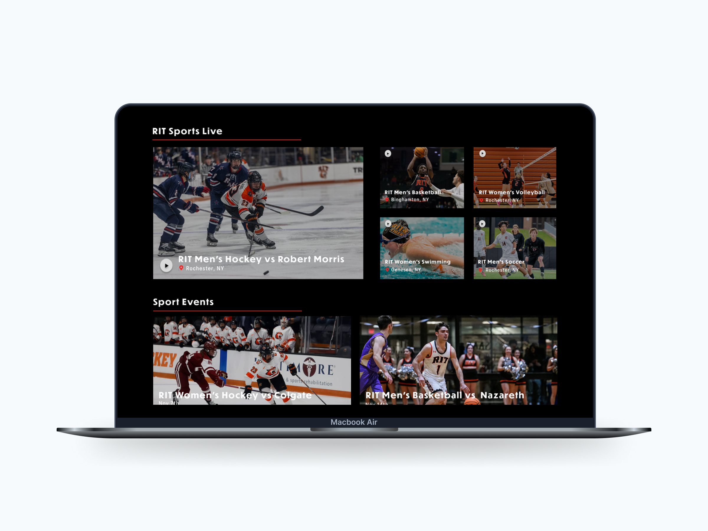 Redesigned content-specific sports layout